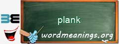 WordMeaning blackboard for plank